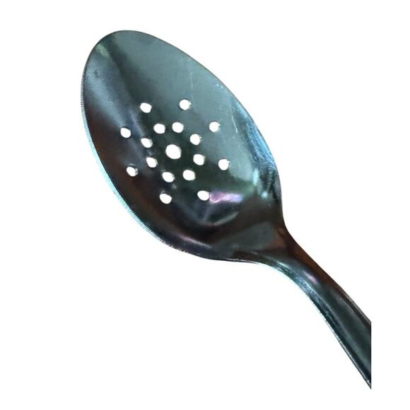 Vintage Ekco Slotted Spoon Wood Handle Kitchen Utensil Mid Century Cooking READ - Picture 2 of 6